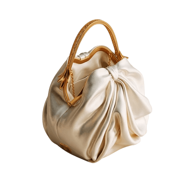 Cream Satin Pouch image